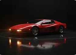 Side view of the Ferrari Testarossa